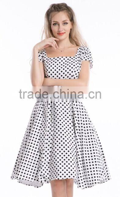 Women's Vintage Rockabilly Swing 1950's Evening Party Dress with Belt