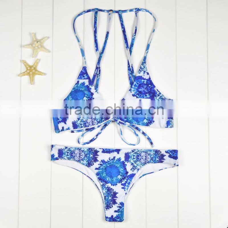 Polyester Bikini different size for choice & padded blue girls swimwear 59377