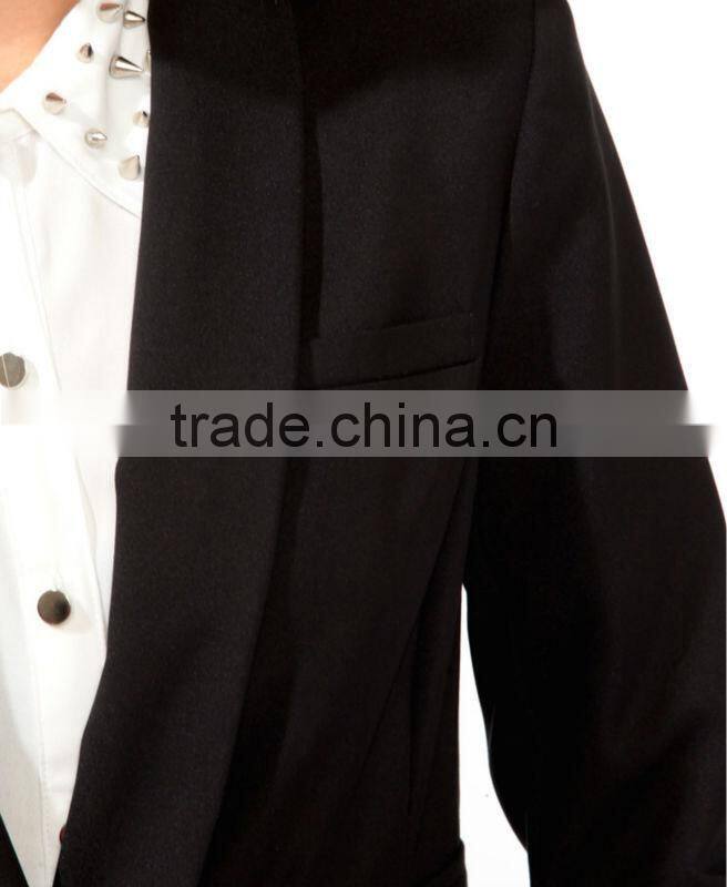 Faceted Single Button Blazer