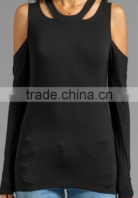 neckline cut out accents top