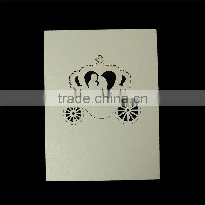 Paper Wedding Party Name Place Cards Crown Hollow Beige