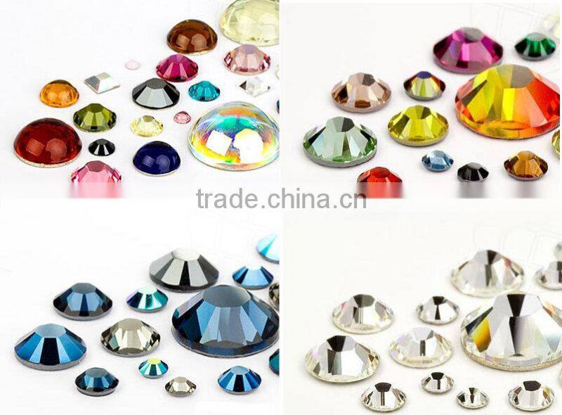 Hot Fix Rhinestones Round Shape & Flatback & Glass Crystal Material