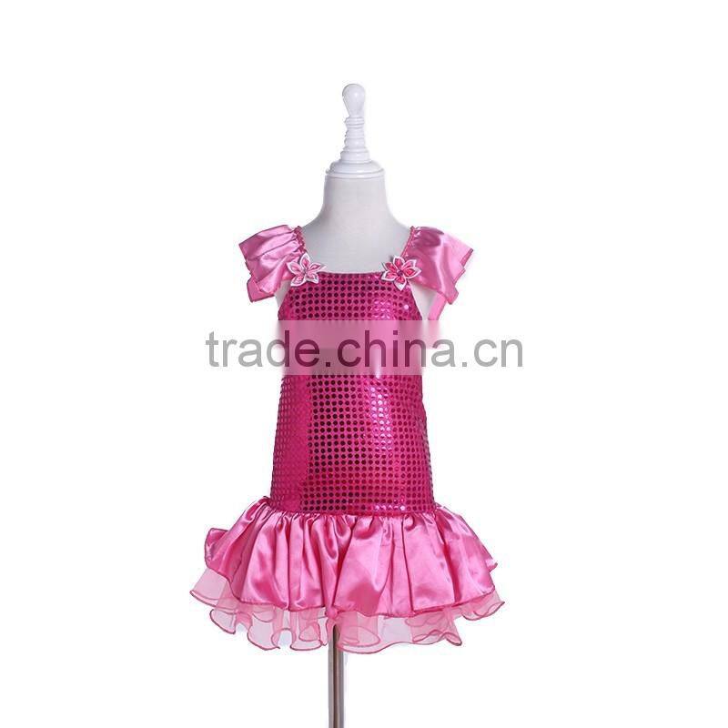 PD1637 blue satin and yarn dress up costumes children party kids costumes