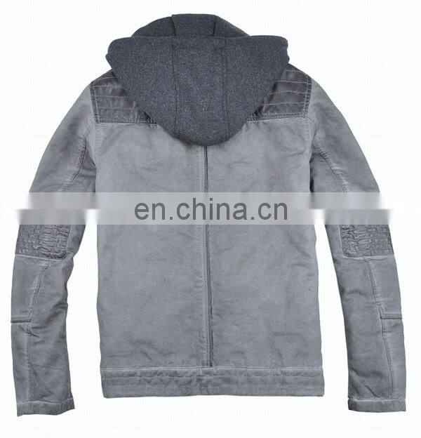 2016 new design high density men cotton washed hoodie jacket