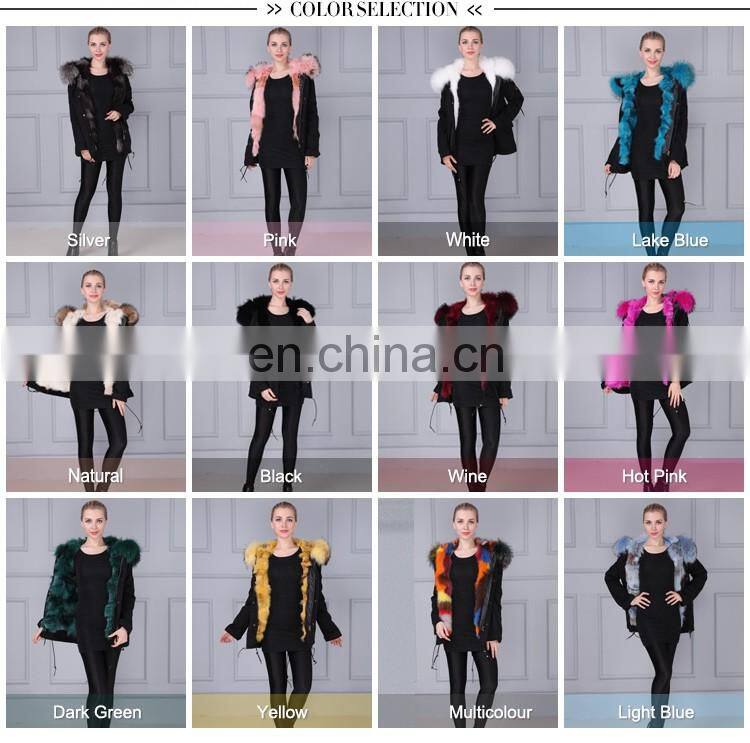 Men and Women short black rabbit fur coat with real lined