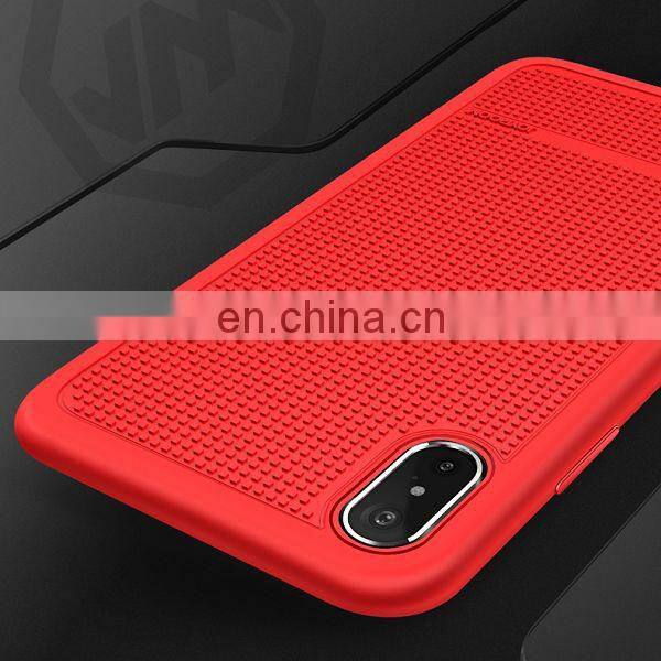 Ponch Series Liquid Silicone Coated PC Back Cover Case for iPhone X - Red
