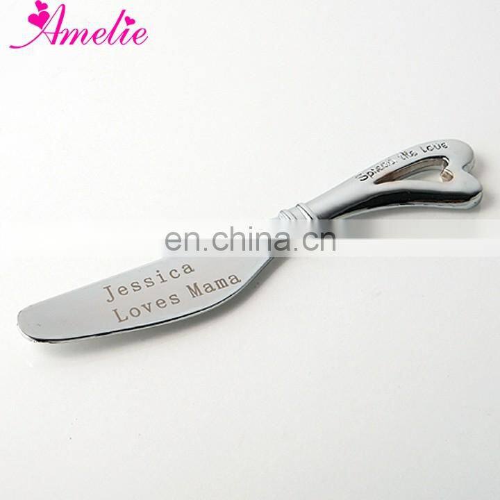 Customized Engrave Logo Personalized Fashion Love Heart Butter Knife Wedding Birthday Party Gift Favor Accessory