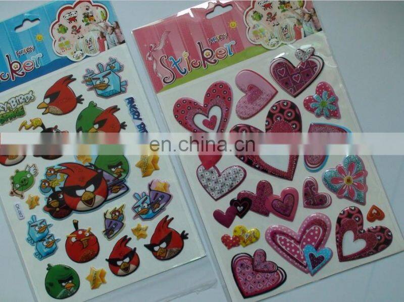 custom shining 3D colored number bubble sticker