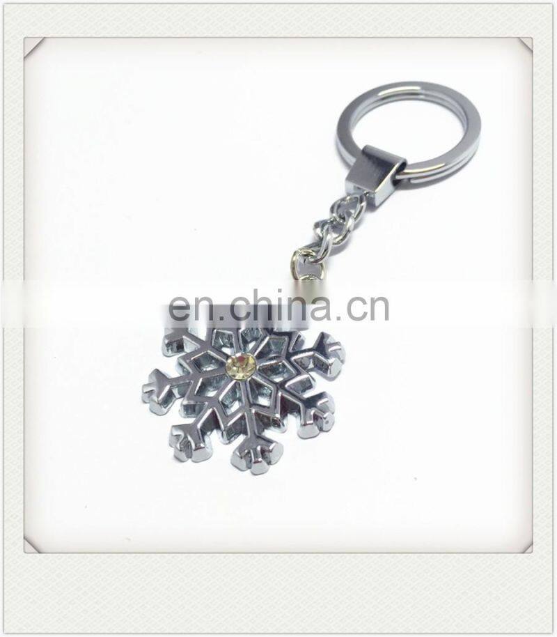 Fashion rhinestone metal custom shape keychain