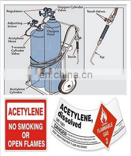 New Style Bottled Gas Price Seamless Steel Acetylene gas cylinder price