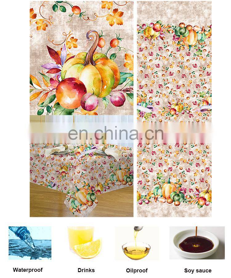 Hot sale polyester machine washable printing tablecloth custom printed table cloth for dinner party wedding picnic Christmas