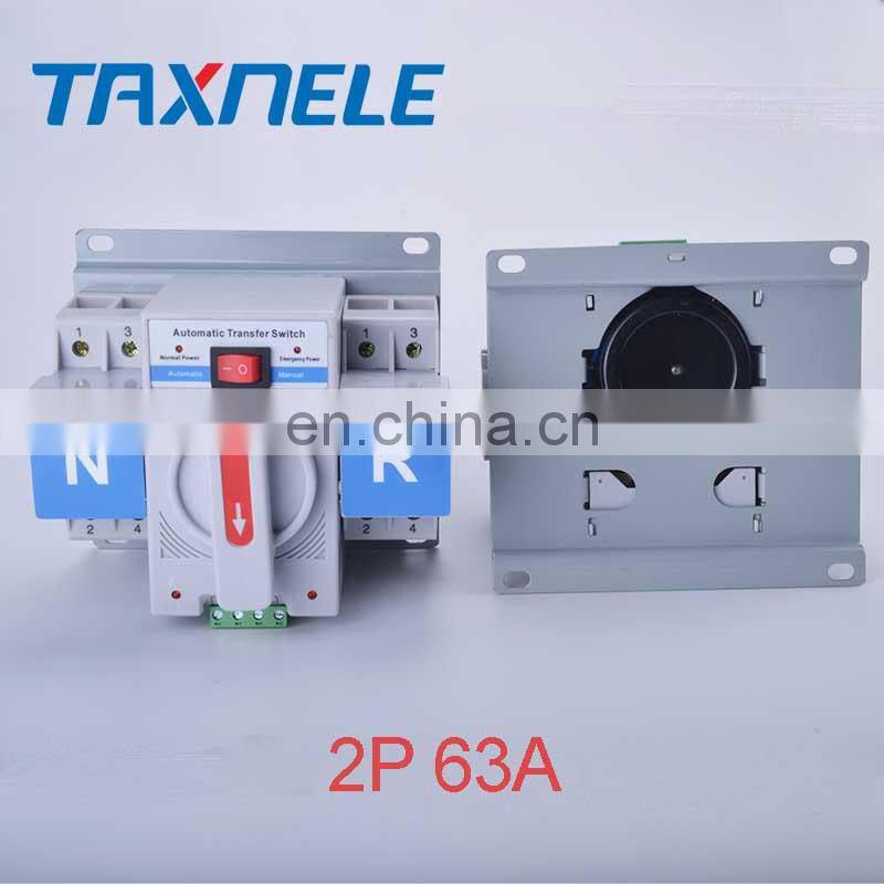 2P 3P 4P 63A 380V 50/60hz 3 wire MCB type Dual Power Automatic transfer switch ATS