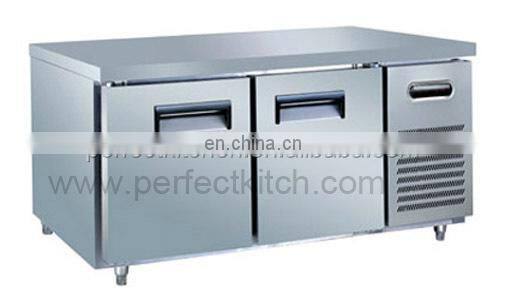 1500mm 1800mm Stainless Steel Commercial Under counter Freezer with export standard