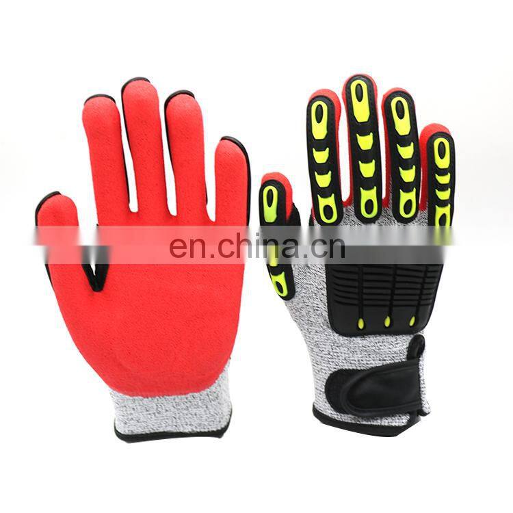 Heavy Duty Impact Resistant Oil Field Work Hand Protective Hand Gloves Nitrile Coating Gloves