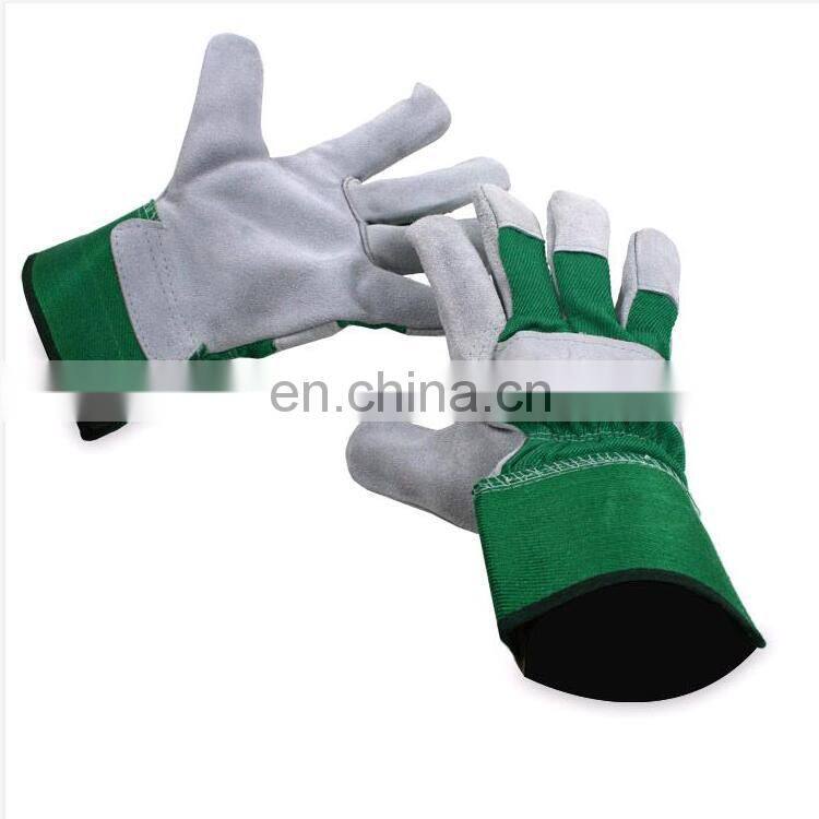 AB Grade Gray Cow Split Leather Safety Work Glove Guantes Trabajo Cow Leather Working Gloves