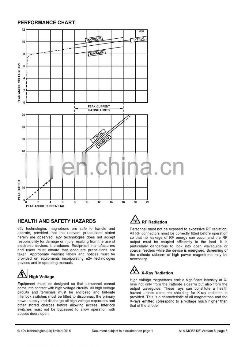 Marine electronics maritime navigation communication Furuno marine radar spare parts UK MG5240F E2V S band magnetron