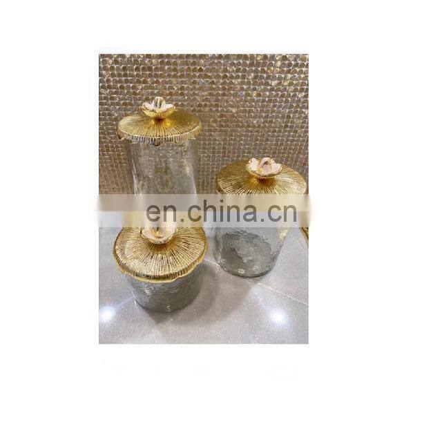 Luxury Lilly Lid Metal & Glass Canister