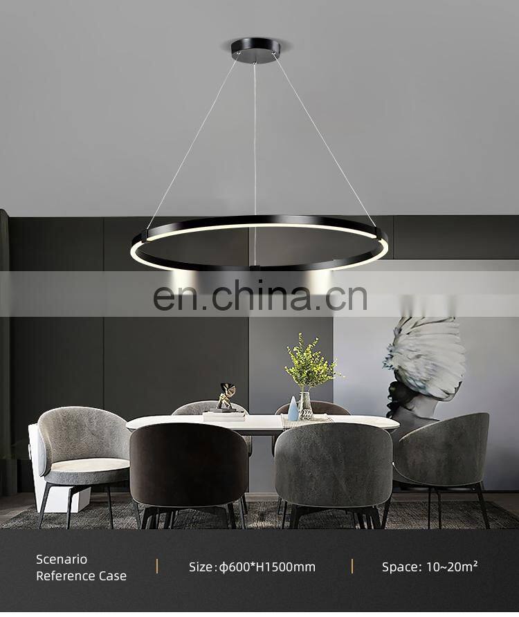 HUAYI New Arrival Living Room Indoor Decoration Hanging Circular LED Modern Pendant Light