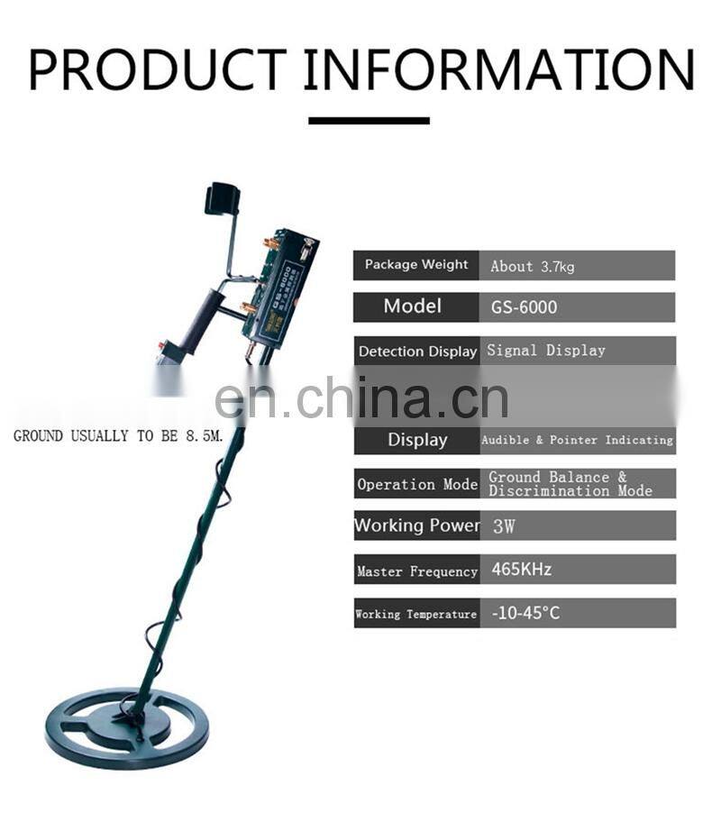 GS-6000 Mini Underground Metal Detector Treasure Machine w/Headphone Max Depth 8.5m LED Screen