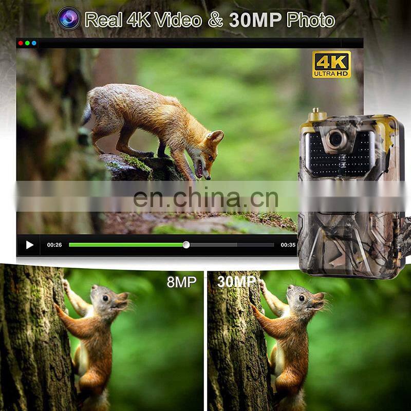 2021 New 4K 30MP Hunting Camera 4G APP Control Live streaming Video Wireless Infrared Wildlife trail camera HC-900PRO