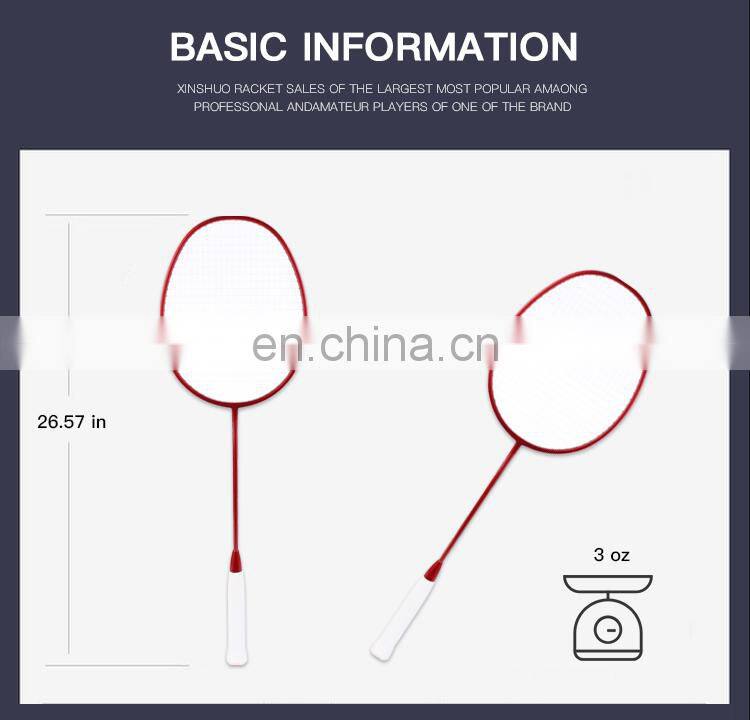 Custom High Quality Durable badminton rackets raket 30T carbon fiber badminton racquets for Tournament