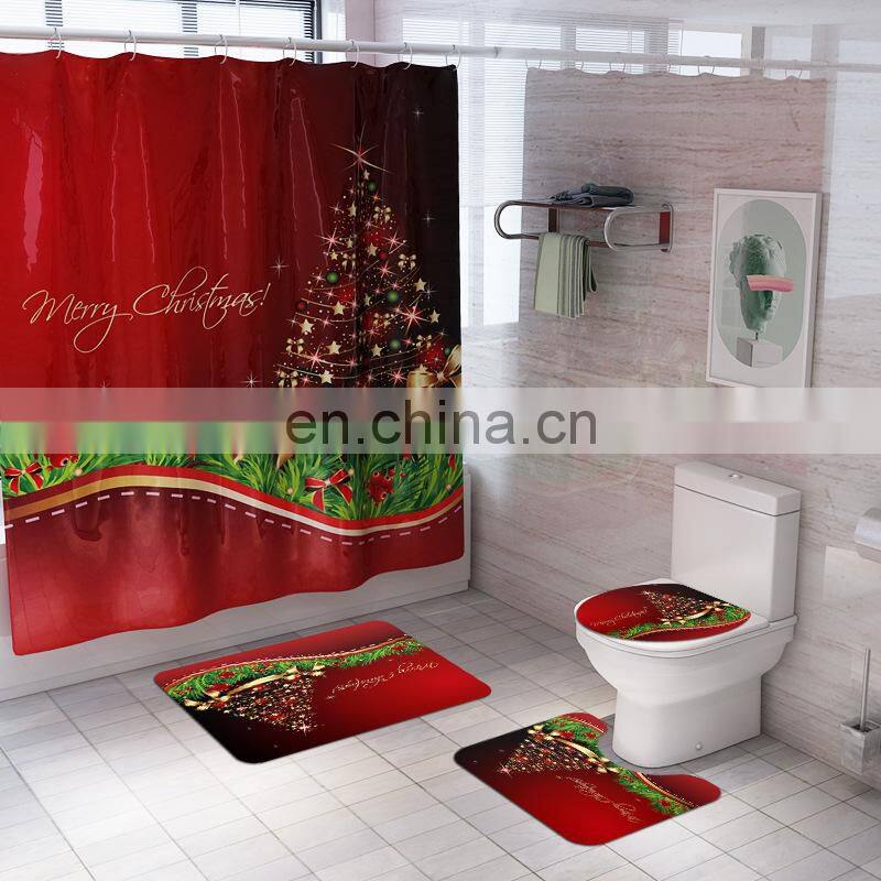 Luxury Famous Brand Latest Linen Custom Bathroom Shower Curtain and Rugs