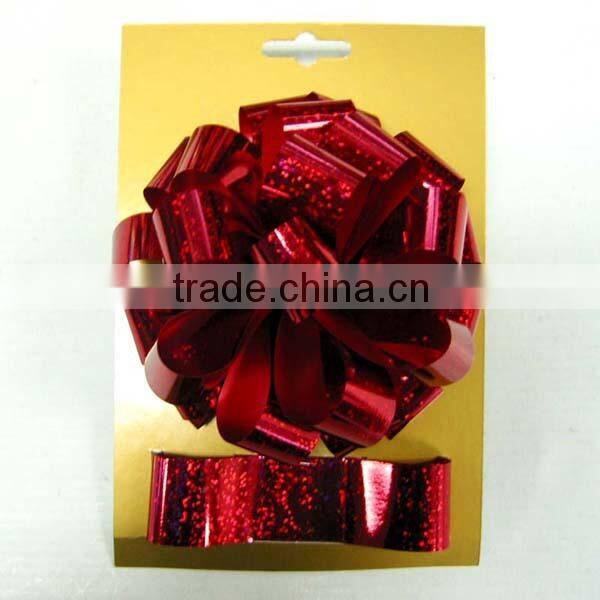 2014 Festive Decoration Pom Pom Bow and Colorful Ribbons for gift decoration