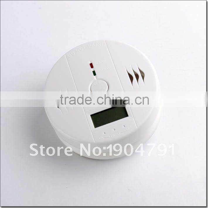 CO gas Detector/Carbon monoxide alarm with LCD Display and long-life sensor