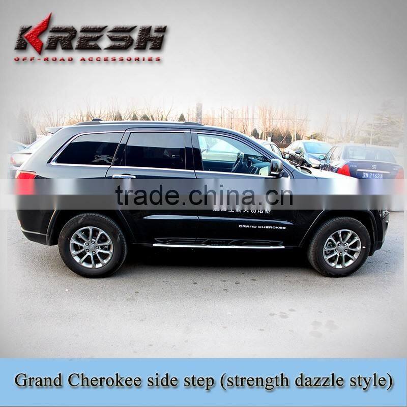 Hot sell Aluminum 4x4 SUV chrome tubular side step for Grand Cherokee, with black color and chrome color