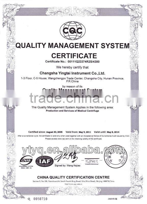 Refrigerated blood bank centrifuge with 4*450ml blood bag DDL5, medical equipment