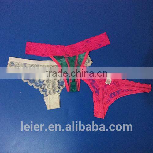 2015 hot sale fashion transparent lace G-string,