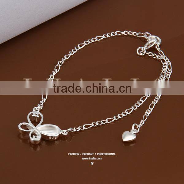 2014 figaro style silver butterfly anklet jewelry A021