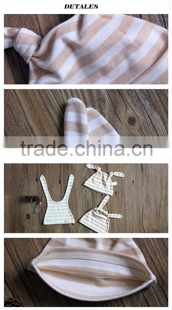 thin organic cotton baby hats baby beanie with long ear design for newborn baby