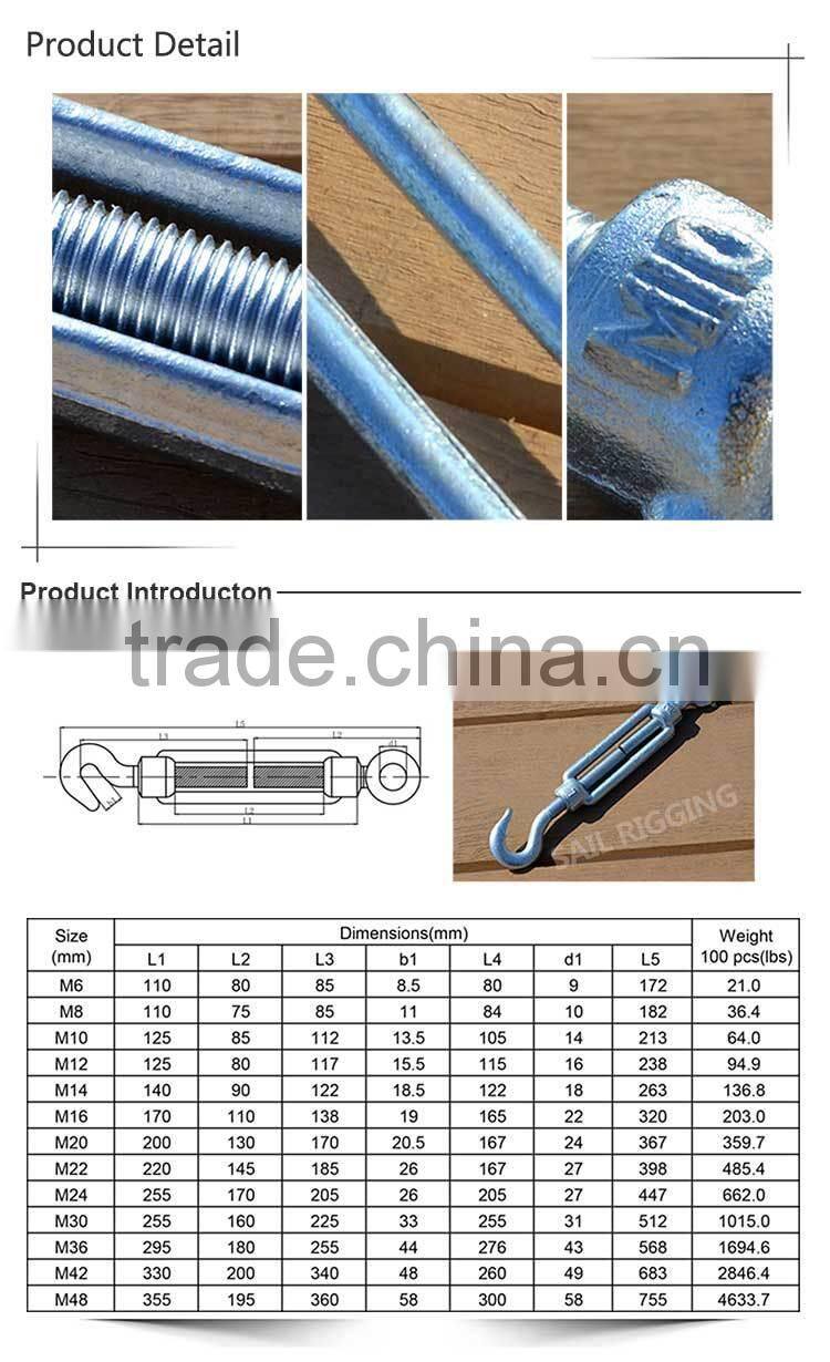 High Quality Carbon Steel Drop Forged Galvanized Din1480 Turnbuckle