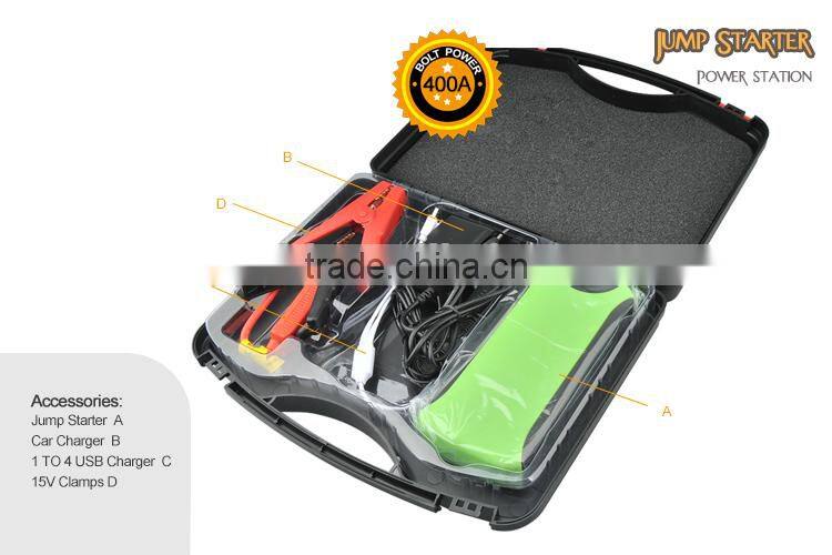 Compact and Portable 400 Amp Peak With 12000mAh Portable Car Battery Jump Starter start the car in low temperature