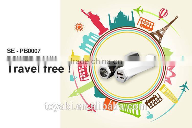 Good quality lipstick power bank 1800mah power bank with led torch light