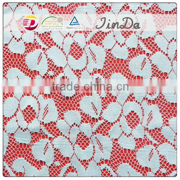 New fashion good quality cheap China tectonic jacquard elastic lace fabric