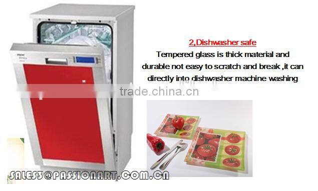 Advertising gift Customized tempered glass vegetables plate