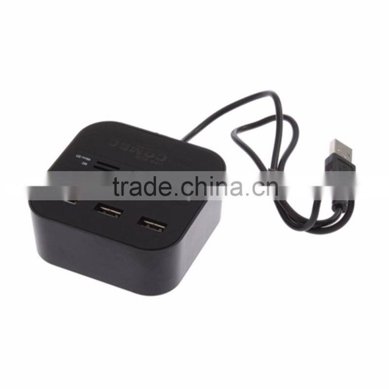 All in One Multi-card Card Reader with 3 ports USB 2.0 hub Combo for MMC/M2/MS Wholesale