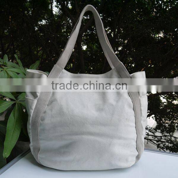 2015 new design canvas folding shopping bag portable eco friendly shopping bag made in China