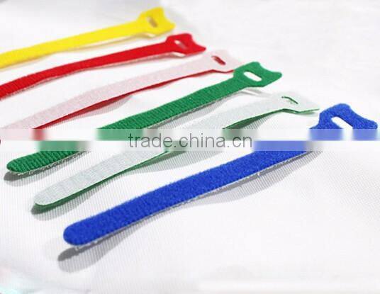 Soft custom colour available adjustable hook and loop wire cable tie
