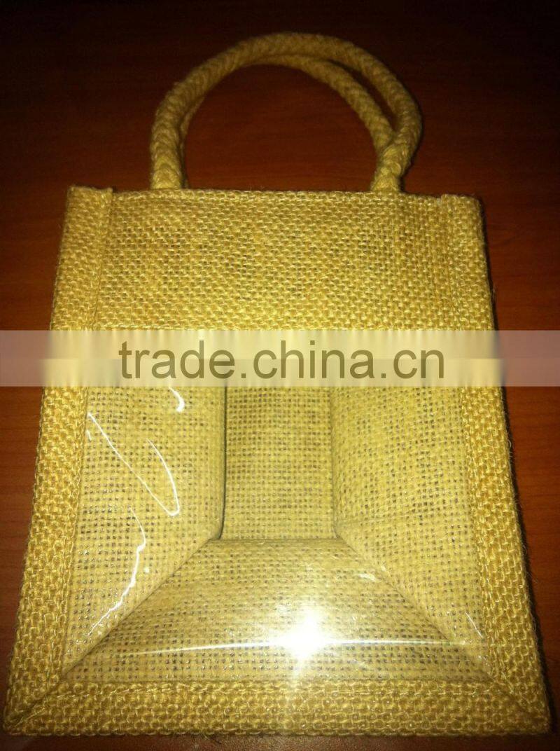 Factory directly jute bag with PVC clear window