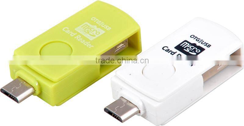 OTG TF/SD card reader Smartphone/ Computer 2 in 1 USB reader USB A to Micro USB
