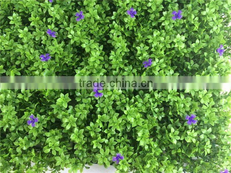 real touch 40*60cm green artificial grass carpet with purple flowers