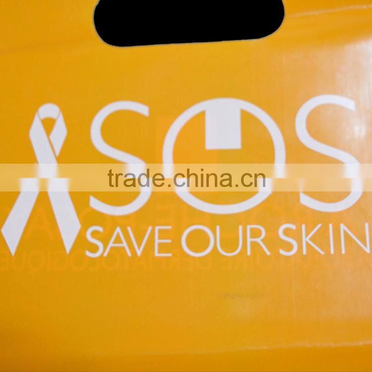 2 side printing colored ldpe plastic die cut bag for shopping