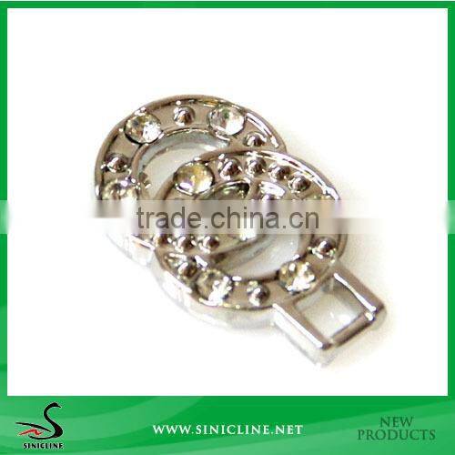 Sinicline Fashionable Shiny Silver Zipper Puller with Rhinestone