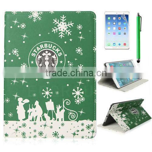 Fashion Starbucks Magnetic PU Leather Stand Case For New iPad Air 5
