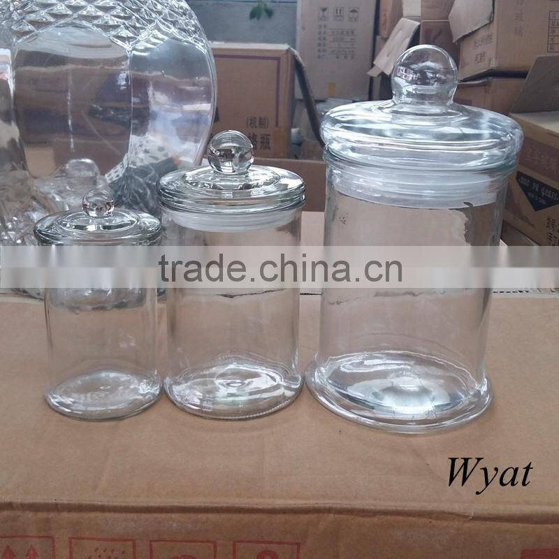 cheap 1000ml 650ml 500ml glass candle jars with lids