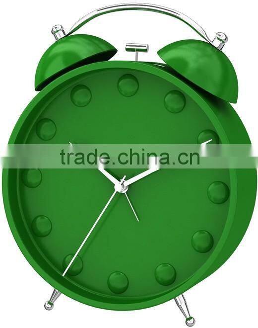 3D dial scale 8.5" metal twin bell alarm clock