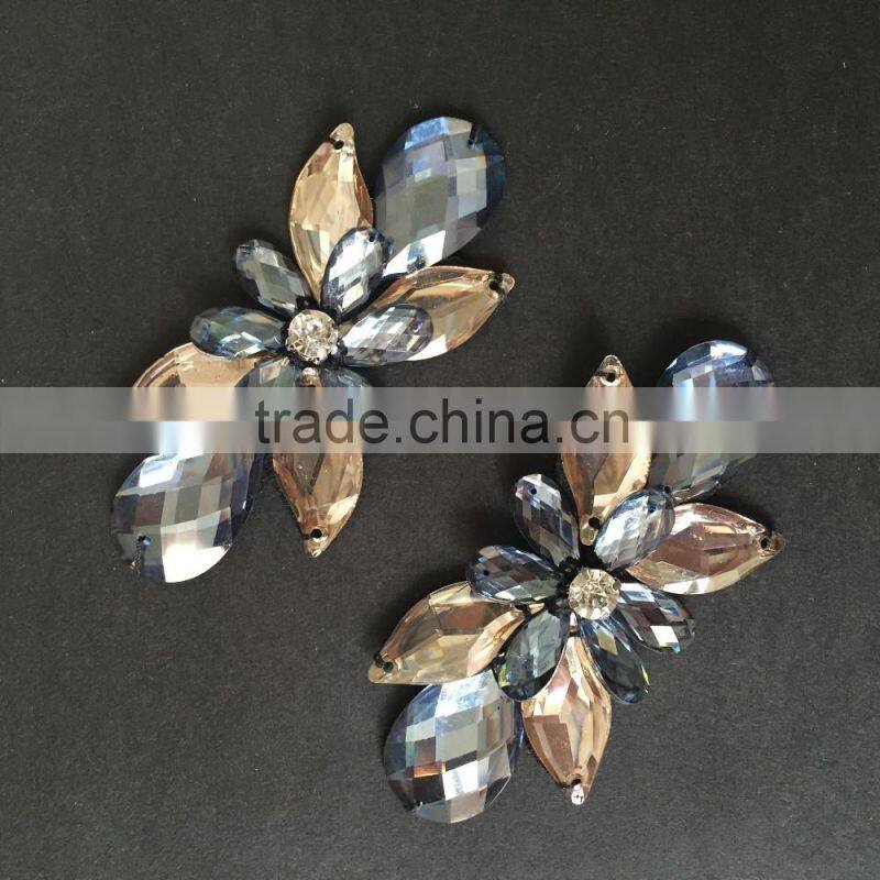 flower pattern acrylic applique,beaded floral designs applique,3D applique